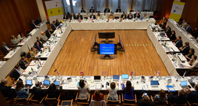 Blick in den Konferenzsaal anl&auml;sslich der 100. Sitzung der Europaministerkonferenz (EMK) in Berlin