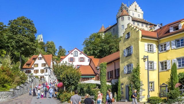 Die Altstadt von Meersburg am Bodensee.