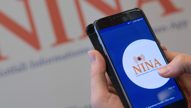 Startbildschirm der Warn-App NINA.