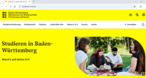 Screenshot studieren in BW